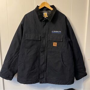 Carhartt C26 MDT Navy Blue Jacket Canvas Duck Sandstone Traditional Chore Coat